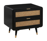 Christine 27" Black 2-Drawer Nightstand