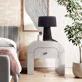 Hump 26" Arched Nightstand With Drawer - White