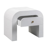 Hump 26" Arched Nightstand With Drawer - White