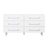 Trident 62" 6-Drawer Dresser - White