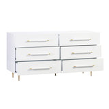 Trident 62" 6-Drawer Dresser - White
