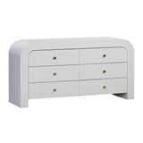 Hump 62" Arched 6-Drawer Dresser - White