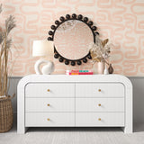 Hump 62" Arched 6-Drawer Dresser - White