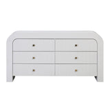 Hump 62" Arched 6-Drawer Dresser - White