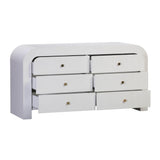 Hump 62" Arched 6-Drawer Dresser - White
