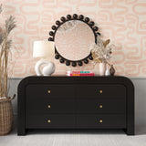 Hump 62" Arched 6-Drawer Dresser - Black