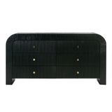 Hump 62" Arched 6-Drawer Dresser - Black