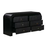 Hump 62" Arched 6-Drawer Dresser - Black