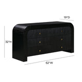 Hump 62" Arched 6-Drawer Dresser - Black