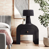 Hump 26" Arched Nightstand With Drawer - Black