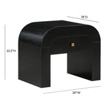 Hump 26" Arched Nightstand With Drawer - Black