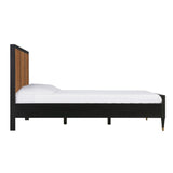 Sierra Wood &amp; Rattan Bed - Black / Queen