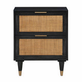 Sierra 22" Cane 2-Drawer Nightstand - Black