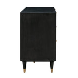 Sierra 60" Cane 6-Drawer Dresser - Black