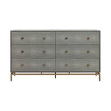 Pesce 57" Faux Shagreen 6-Drawer Dresser - Grey