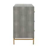 Pesce 57" Faux Shagreen 6-Drawer Dresser - Grey