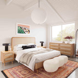 Carmen 63" Natural Ash and Cane 6-Drawer Dresser