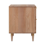 Carmen 19" Natural Ash and Cane 2-Drawer Nightstand