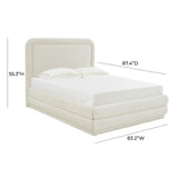Briella Performance Velvet Bed - Cream / King