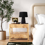 Brandyss 26" Burl 2-Drawer Nightstand - Natural