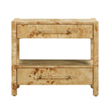 Brandyss 26" Burl 2-Drawer Nightstand - Natural