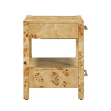 Brandyss 26" Burl 2-Drawer Nightstand - Natural