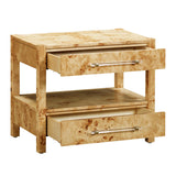 Brandyss 26" Burl 2-Drawer Nightstand - Natural