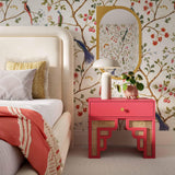 Suzie 26" Rattan Nightstand With Drawer - Pink