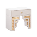Suzie 26" Rattan Nightstand With Drawer - Cream