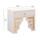 Suzie 26" Rattan Nightstand With Drawer - Cream