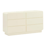 Sagura 56" 6-Drawer Dresser - Cream
