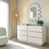 Sagura 56" 6-Drawer Dresser - Cream