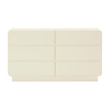 Sagura 56" 6-Drawer Dresser - Cream