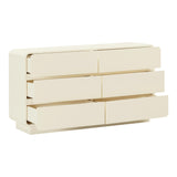 Sagura 56" 6-Drawer Dresser - Cream