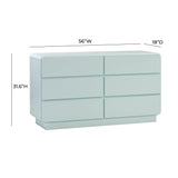 Sagura 56" 6-Drawer Dresser - Blue