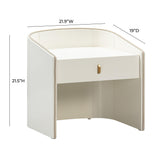 Collins 22" Lacquer Nightstand With Drawer - Cream
