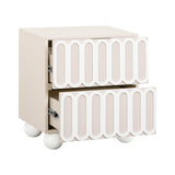 Tori 23" Motif 2-Drawer Nightstand - Taupe