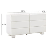 Tammy 56" 6-Drawer Dresser - White