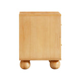 Grappa 22" Wood &amp; Raffia Wavy 2-Drawer Nightstand - Natural
