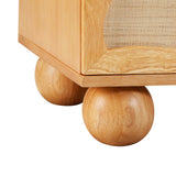 Grappa 62" Natural Wood &amp; Raffia Wavy 6-Drawer Dresser