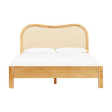 Grappa Natural Wood &amp; Raffia Bed - Queen