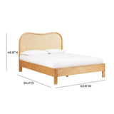Grappa Natural Wood &amp; Raffia Bed - Queen