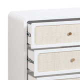 Patty 62" Rattan 6 Drawer Dresser - White