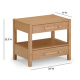 Brandyss 26" Burl 2-Drawer Nightstand - Birdseye Maple