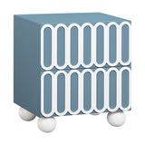 Tori 23" Motif 2-Drawer Nightstand - Blue