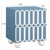 Tori 23" Motif 2-Drawer Nightstand - Blue