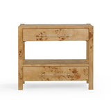 Brandyss 26" Burl 2-Drawer Nightstand - Honey