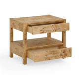 Brandyss 26" Burl 2-Drawer Nightstand - Honey