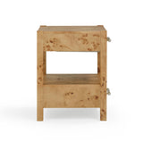 Brandyss 26" Burl 2-Drawer Nightstand - Honey