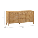 Brandyss 62" Burl 7-Drawer Dresser - Natural